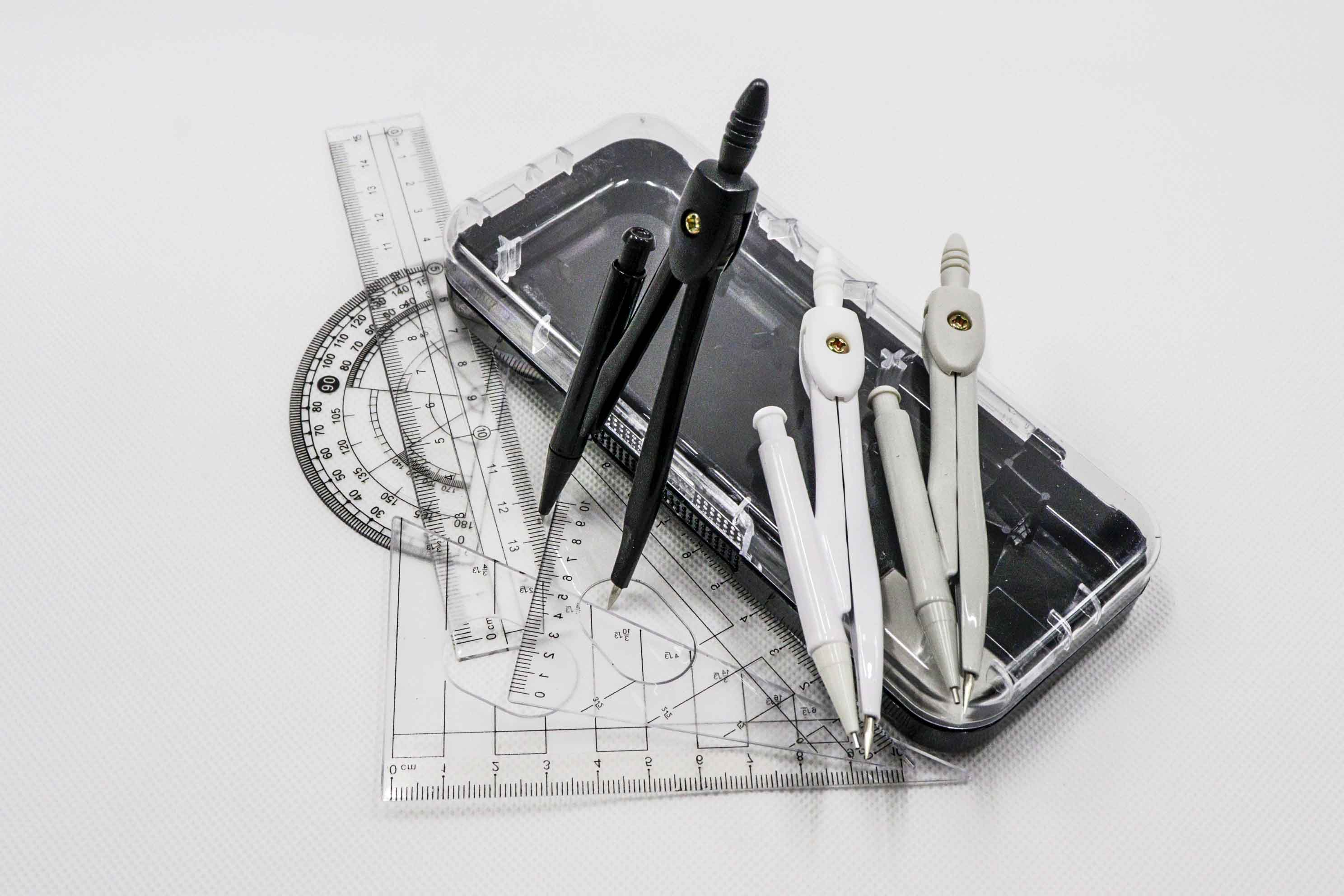 ست 7 تیکه پرگار و خط کش METAL COMPASS